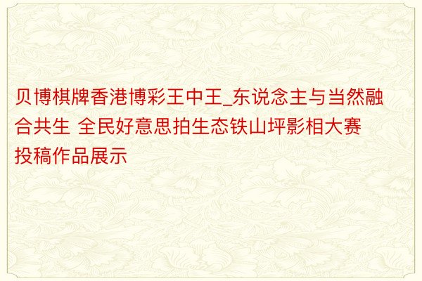 贝博棋牌香港博彩王中王_东说念主与当然融合共生 全民好意思拍生态铁山坪影相大赛投稿作品展示