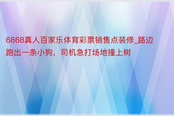 6868真人百家乐体育彩票销售点装修_路边跑出一条小狗，司机急打场地撞上树